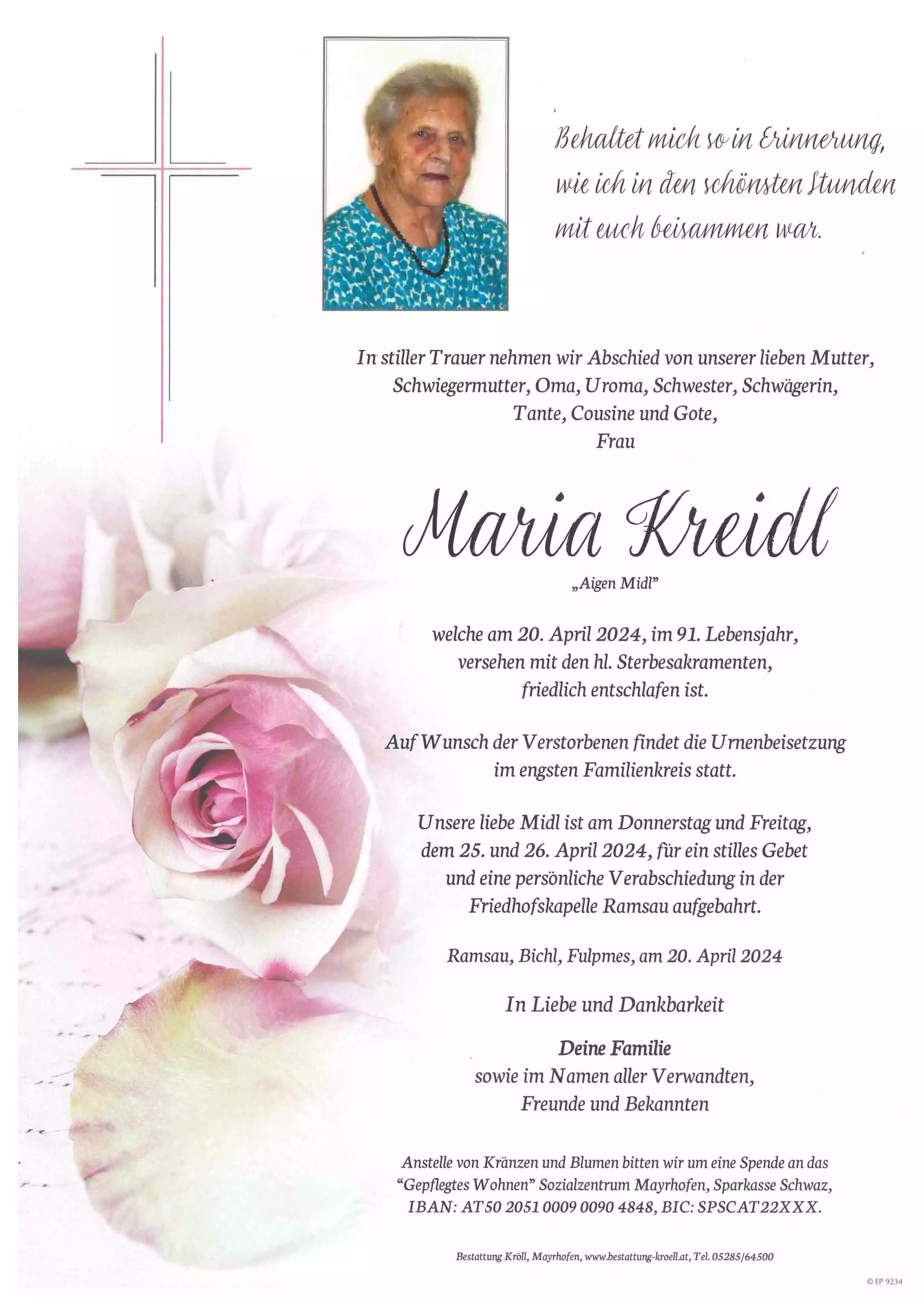 Parte von Maria Kreidl